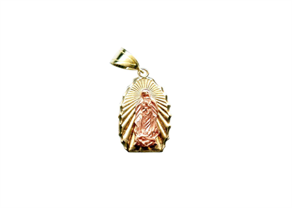 Two Tone Plated Mother Mary with a child Pendant